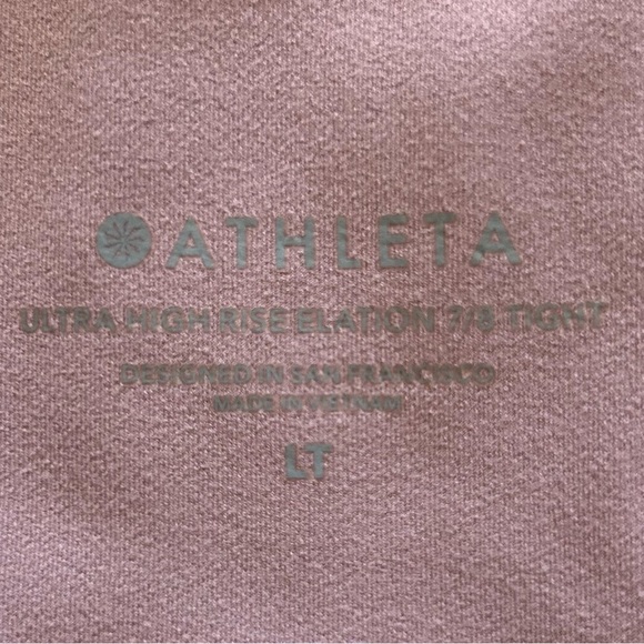 Athleta Women’s Ultra High Rise Elation 7/8 Tight in Mauve, Size Large Tall - Picture 2 of 9
